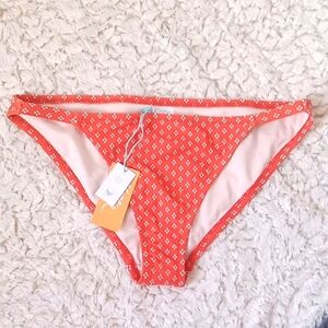 Kona Sol Women's Bikini Bottom Orange White Size M